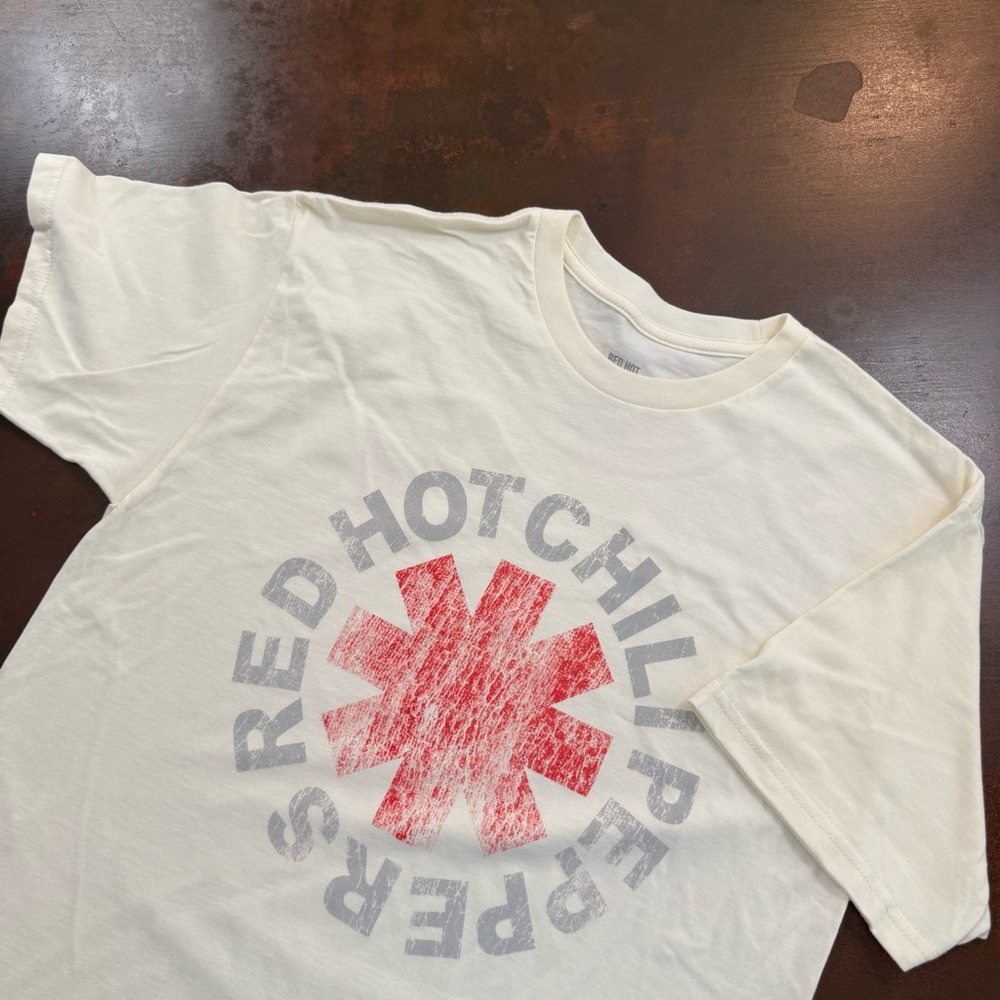 Red Hot Chili Peppers Distressed Logo Mens TShirt Rock Classic Merch Tee Concert